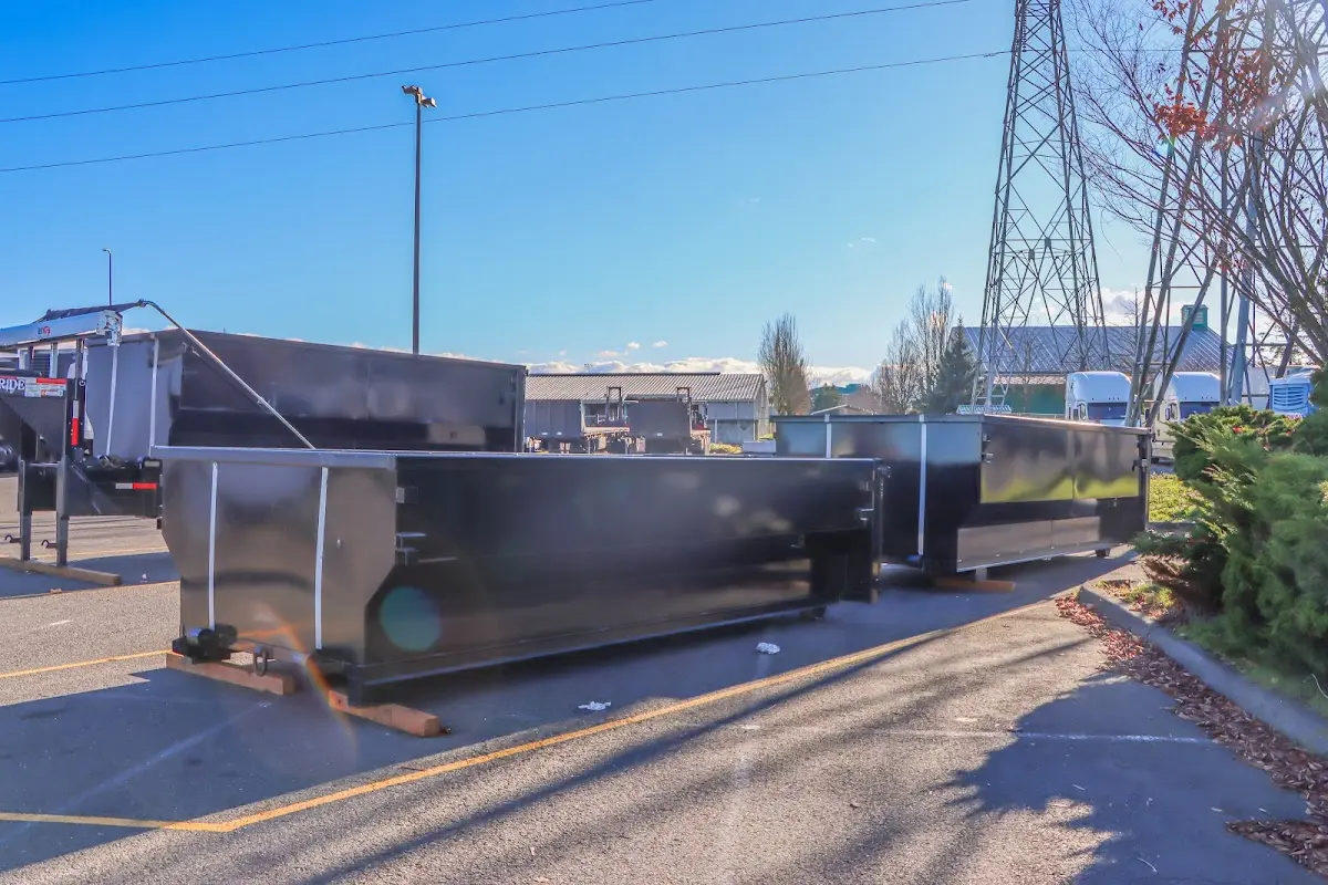 Roll-off dumpster ready for waste disposal at job site for Yard Waste Dumpster Rental in Dyersburg